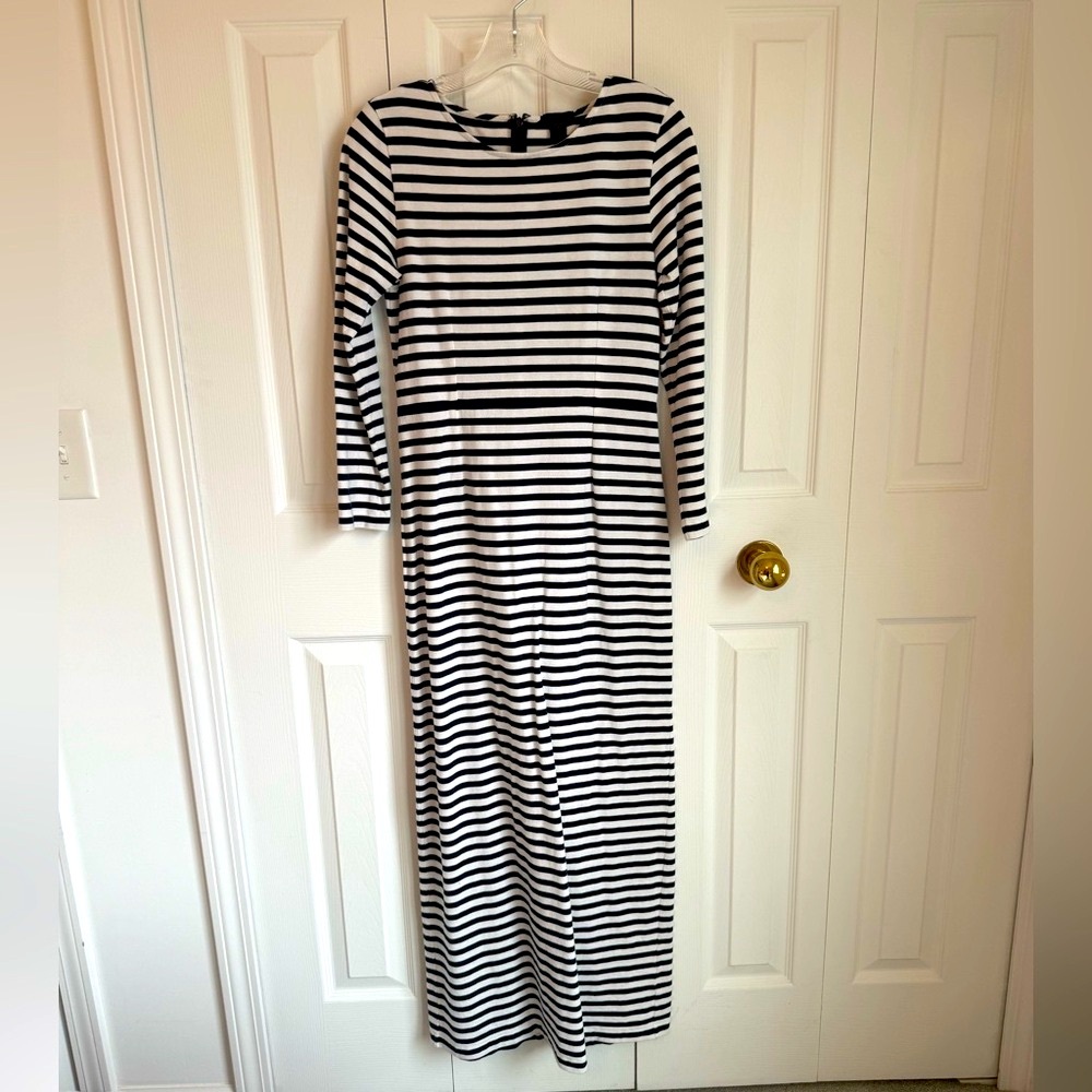 J. Crew Black and White Sheath Dress 3/4 Raglan Sleeves